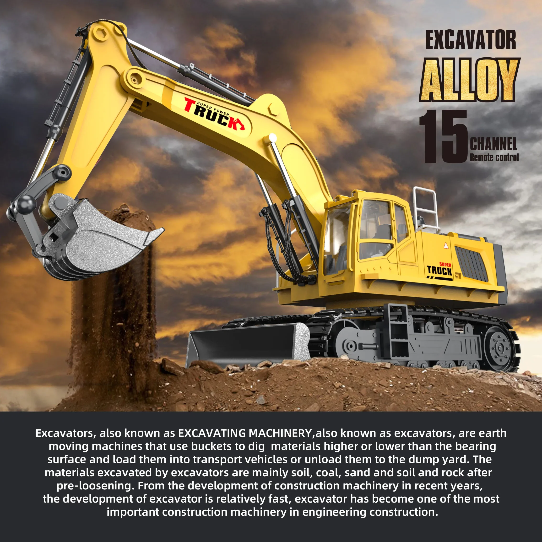 Rc Excavator Cars Trucks Alloy - огляд і ціна Heavy Equipment Games